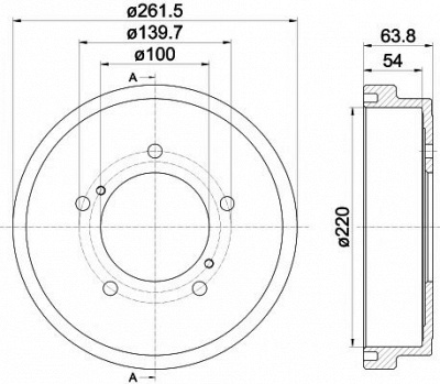 HELLA PAGID 8dt355302471 -  Тормозной барабан
